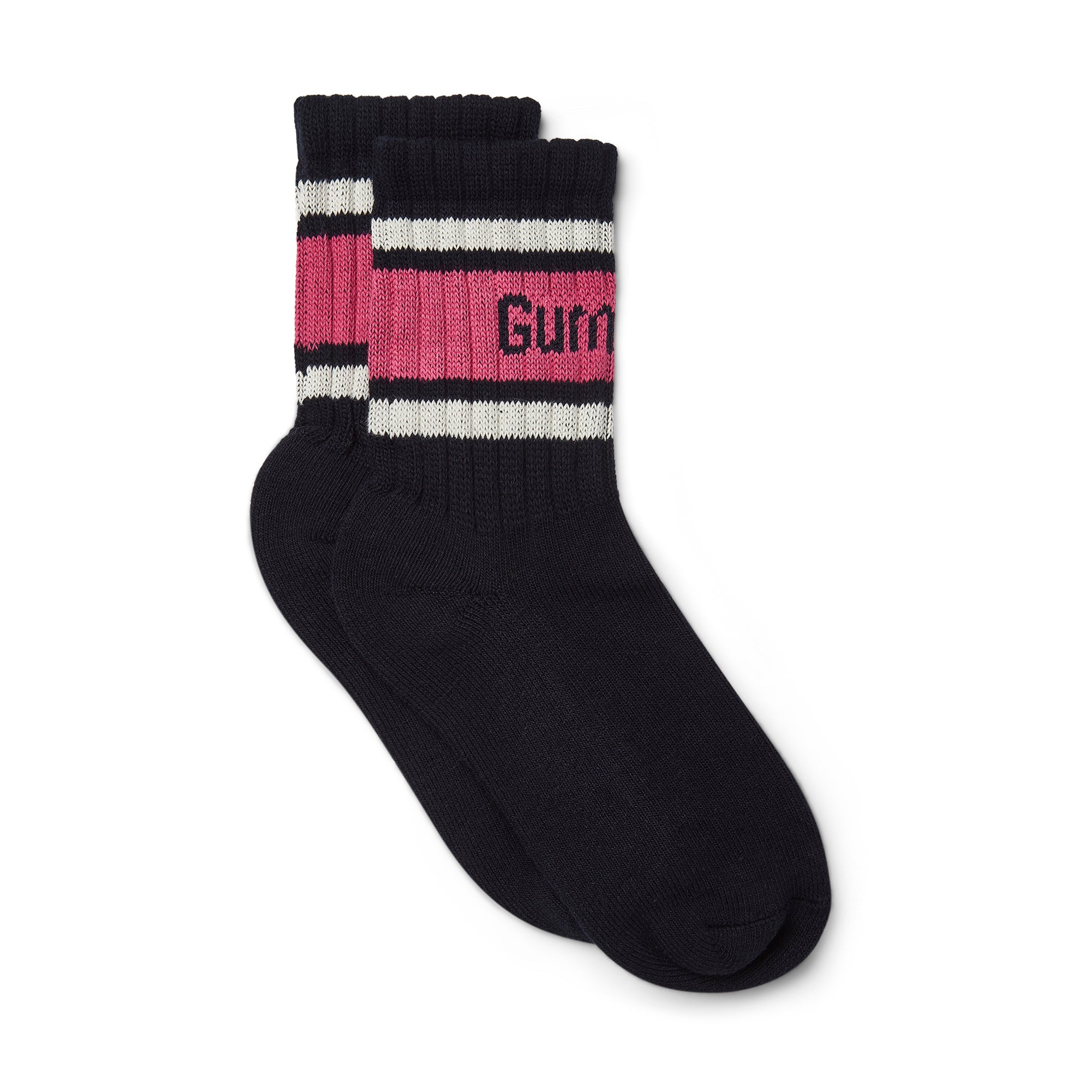 GUM Crew Sock - Women's - Navy & Pink - UK2.5-5 EU35-38