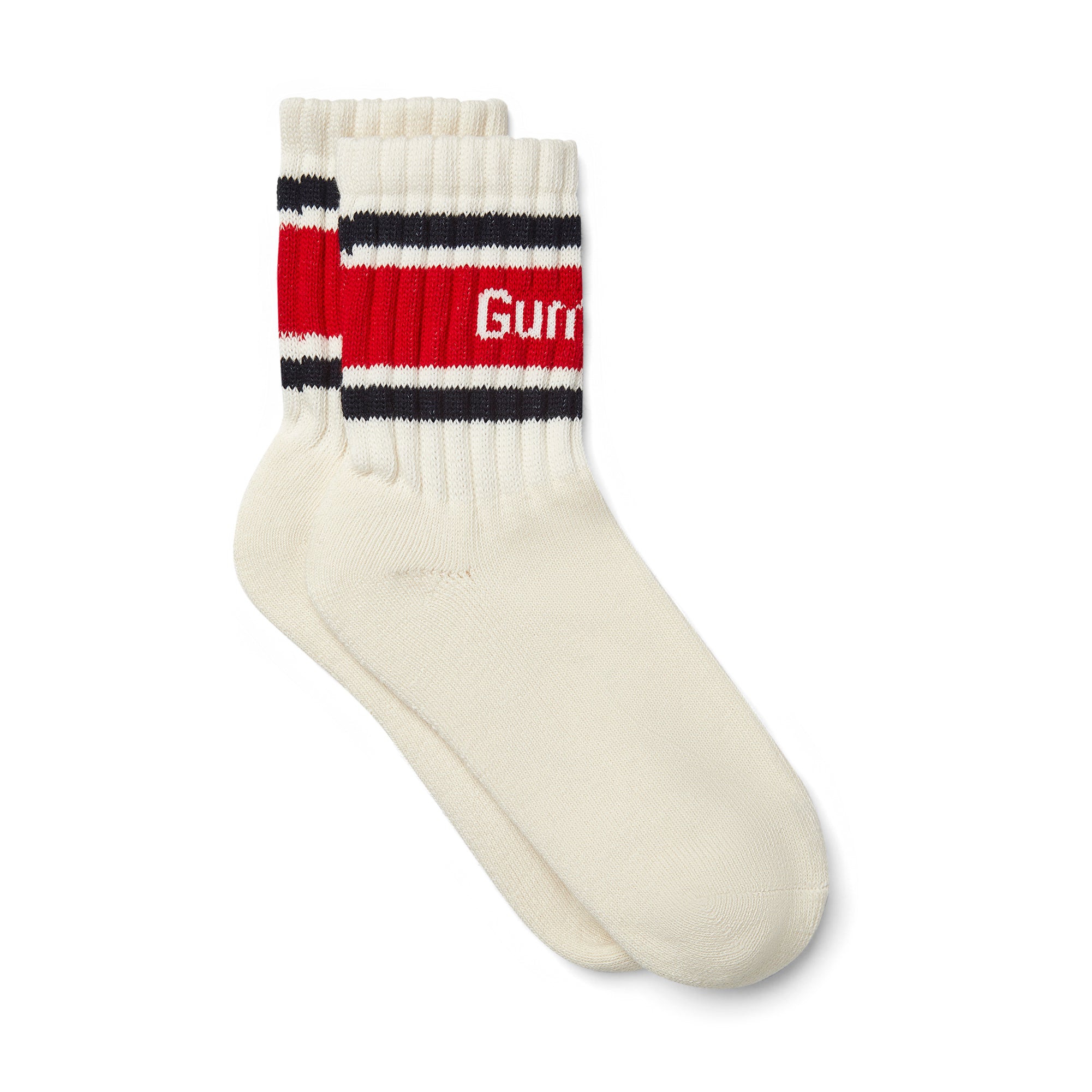 GUM Crew Sock - Men's - Cream & Red - UK6-8 EU39-42