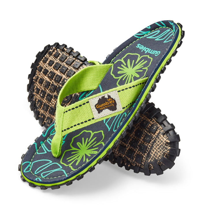 Islander Flip-Flops - Men's - Lime Hibiscus